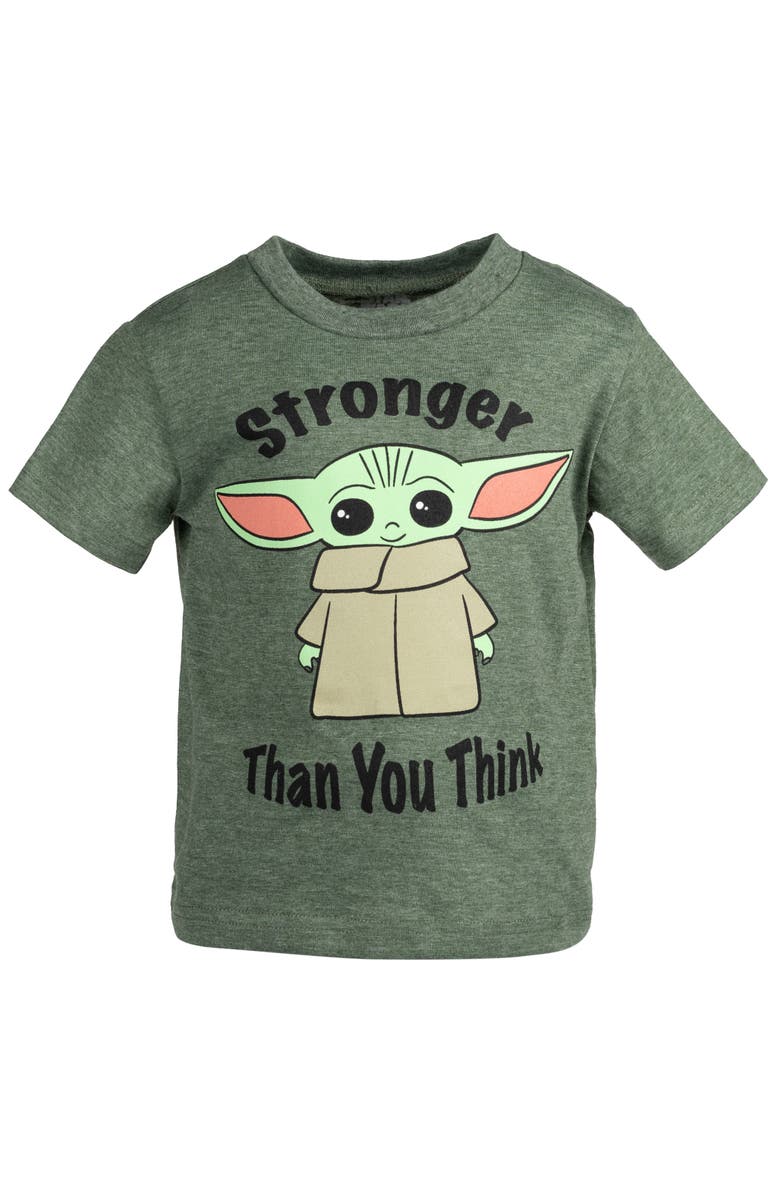 Star Wars The Mandalorian Grogu 2-Piece T-Shirt and Shorts Set, Alternate, color, Grogu Olive Grey