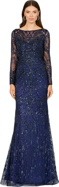 LARA New York Long Sleeve Lace Gown