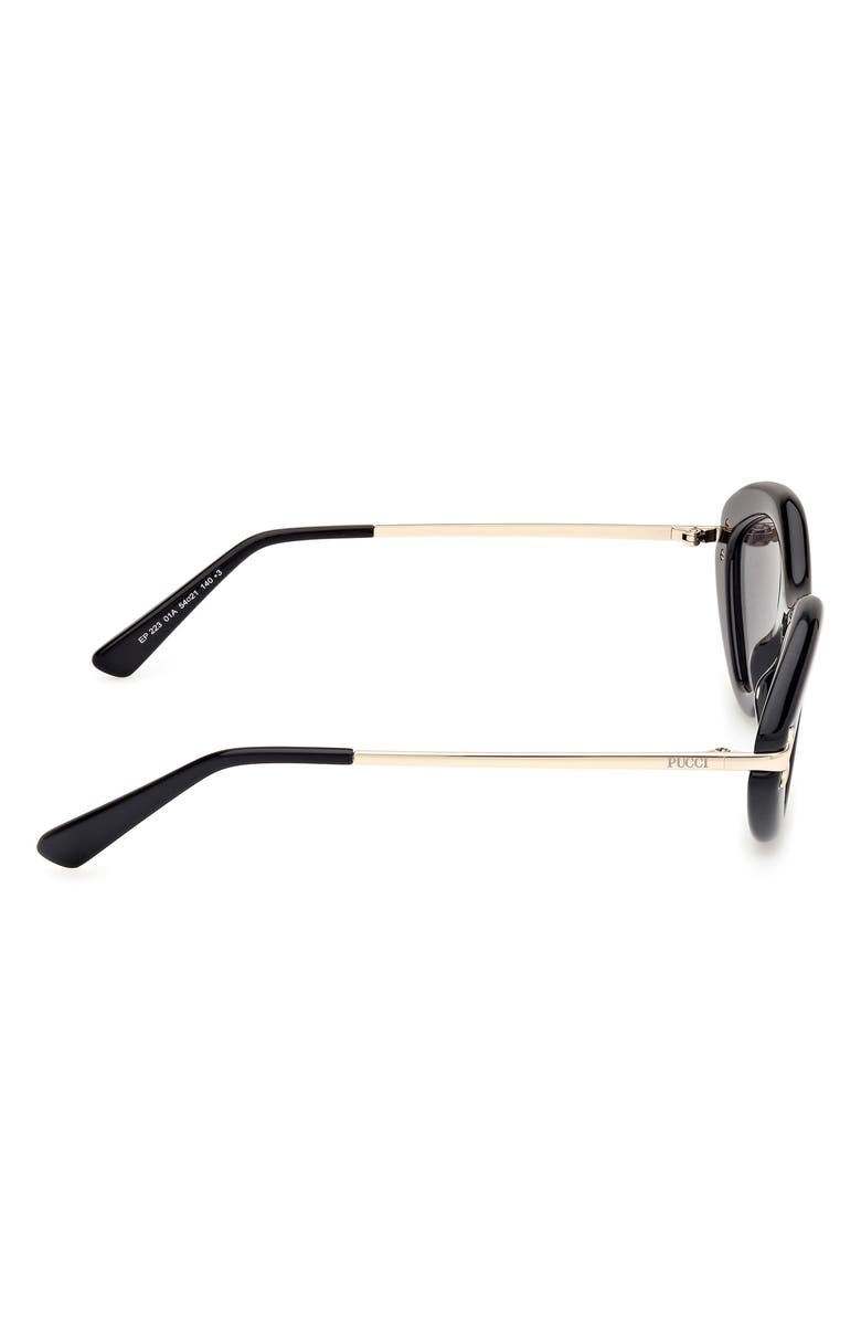 Emilio Pucci Geometric 54mm Sunglasses, Alternate, color, Shiny Black / Smoke