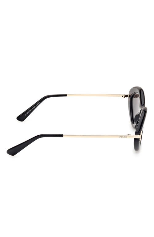 Pucci Logo Acetate & Metal Oval Sunglasses In Black