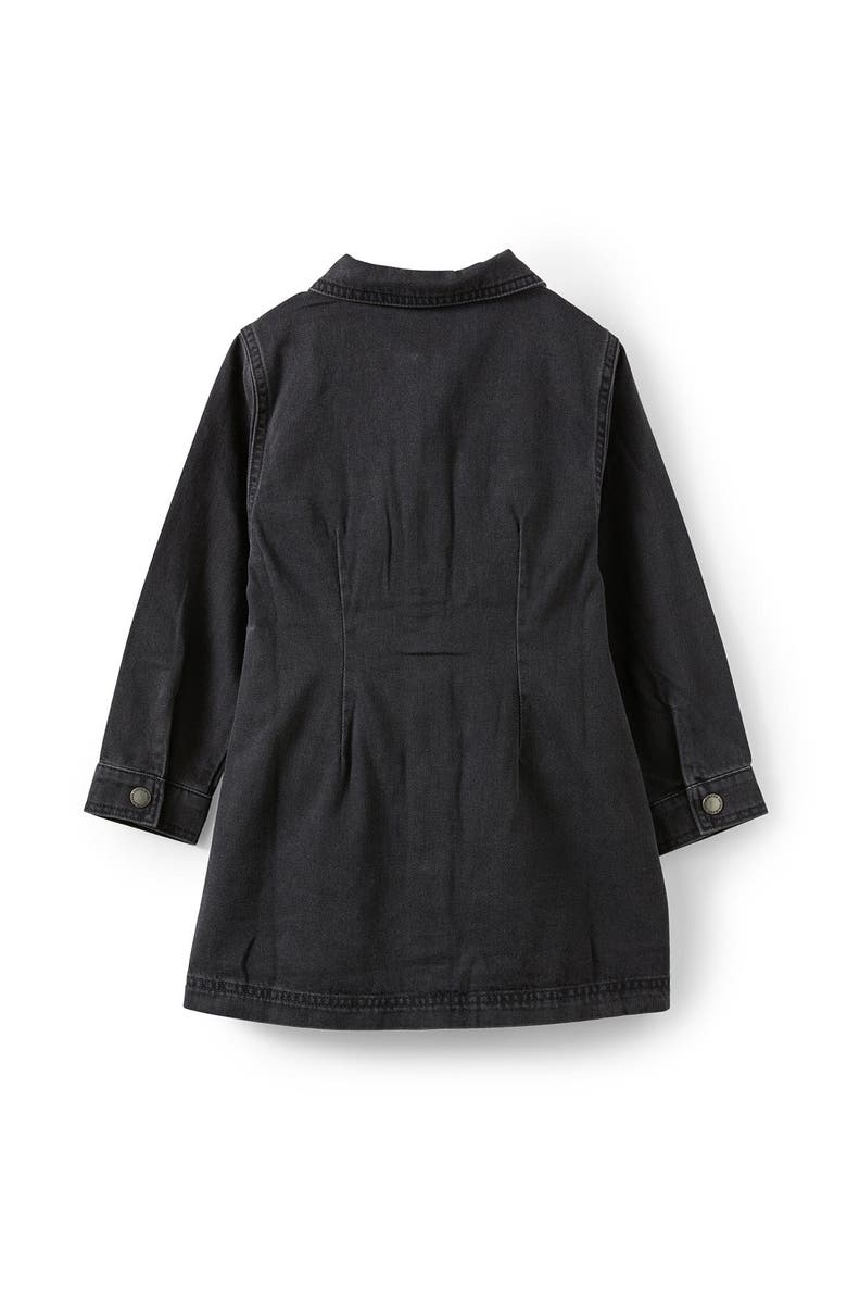 Cotton On Kids Kid's Sasha Long Sleeve Denim Shirt Dress, Alternate, color, Balmoral Black