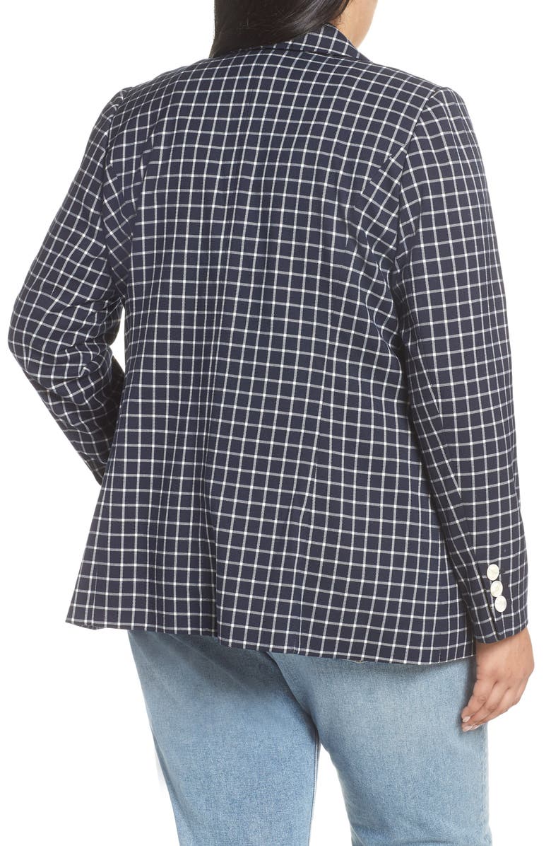 Halogen<sup>®</sup> Double Breasted Check Blazer, Alternate, color,