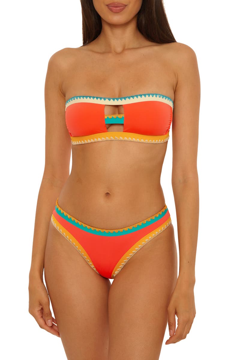 Lucky Brand Avila Bandeau Bikini Top, Alternate, color, Scarlet