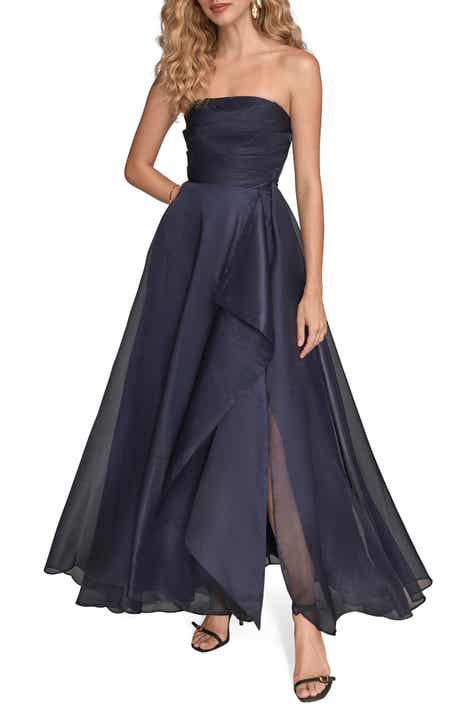 Donna Karan New York Strapless Ruched Bodice Gown