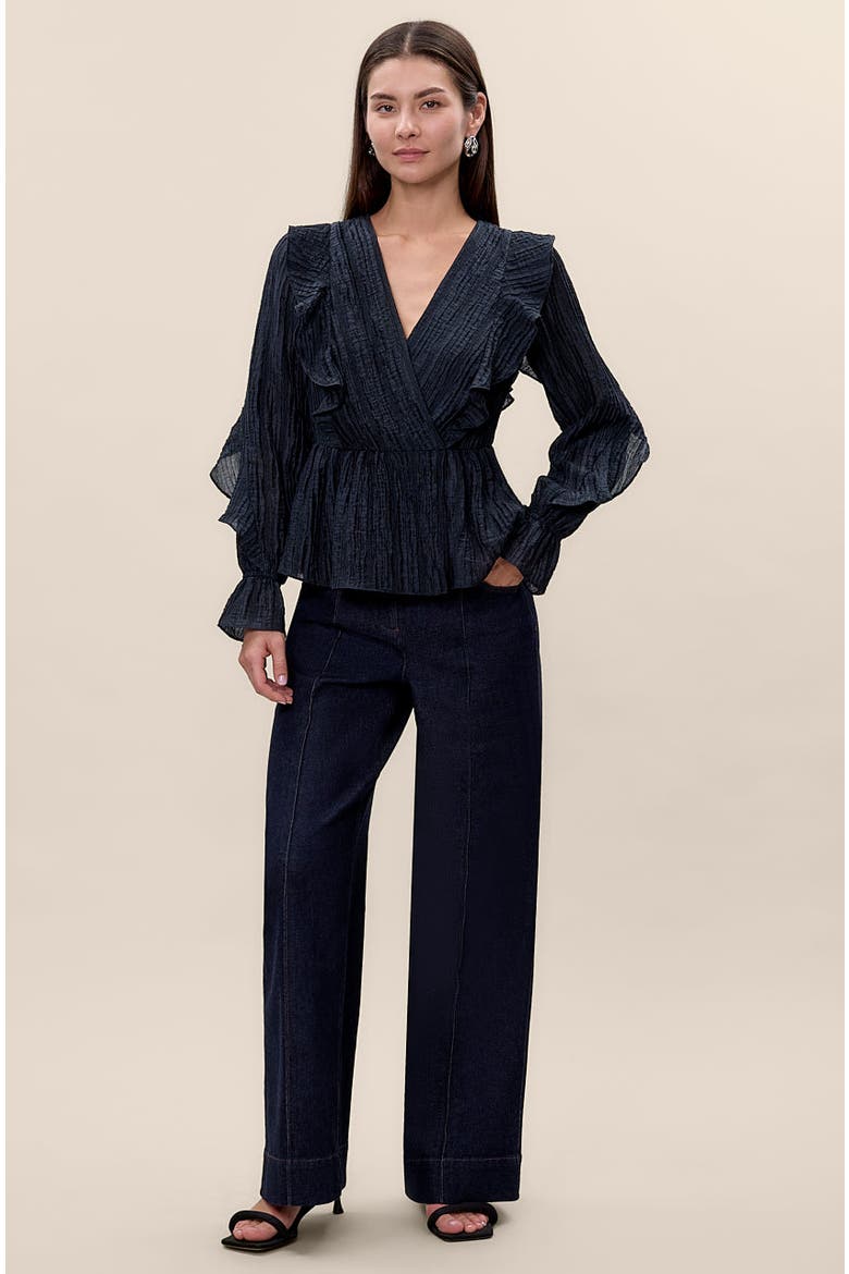 Olivia Ruffle Blouse, Alternate, color, Graphite