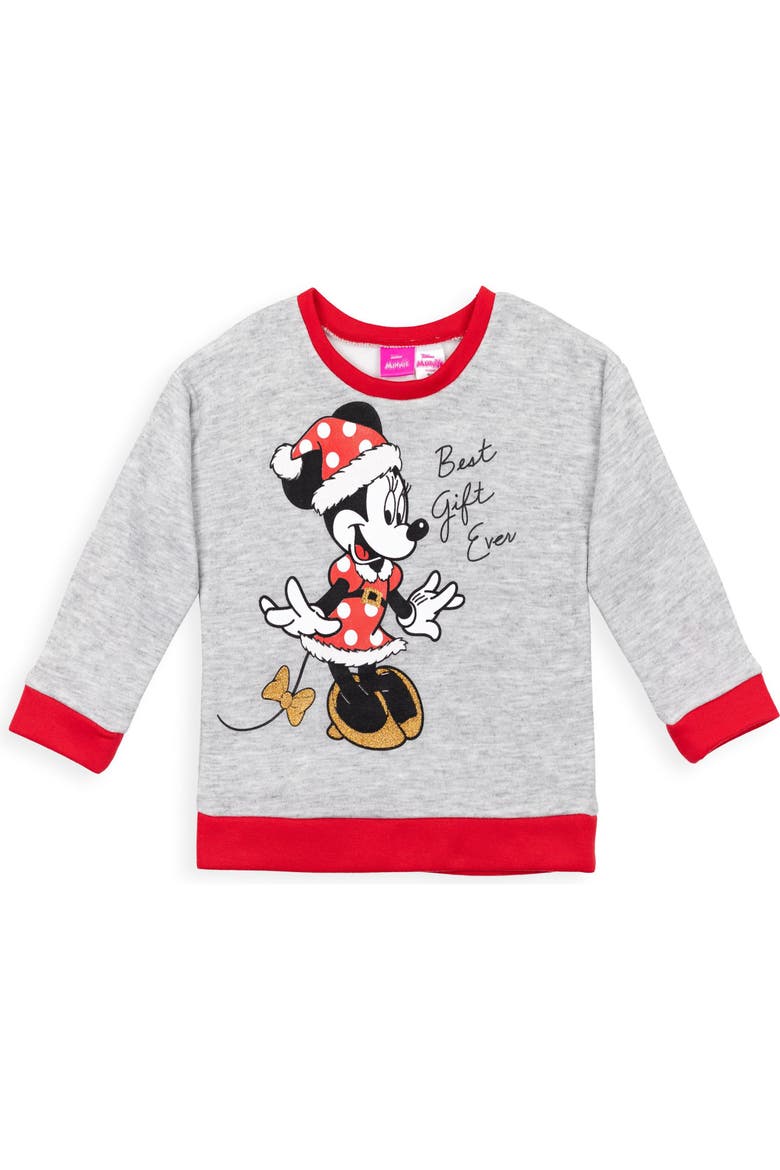 Minnie Mouse Holiday 2-Piece Sweatshirt and Leggings Set, Alternate, color, Red Heather Gray