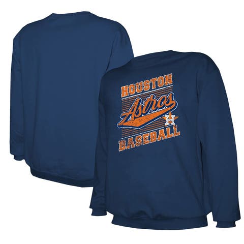 Men's Stitches Navy Houston Astros Lightweight Crew Sweatshirt