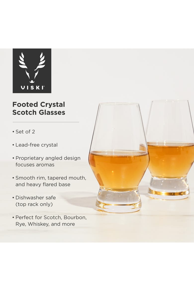 Raye Crystal Footed Scotch Glasses Set of 2, Alternate, color, CLEAR