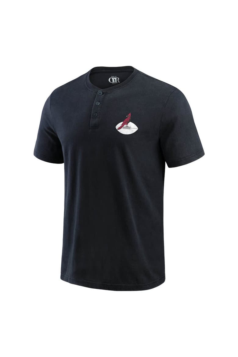 Men's Darius Rucker Collection by Fanatics Black Arizona Cardinals Washed Henley T-Shirt, Alternate, color, Black
