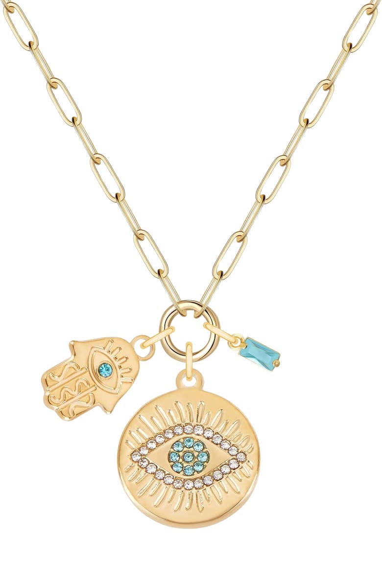 Emma Rae Evil Eye Luxe Everlink Necklace, Alternate, color, Blue