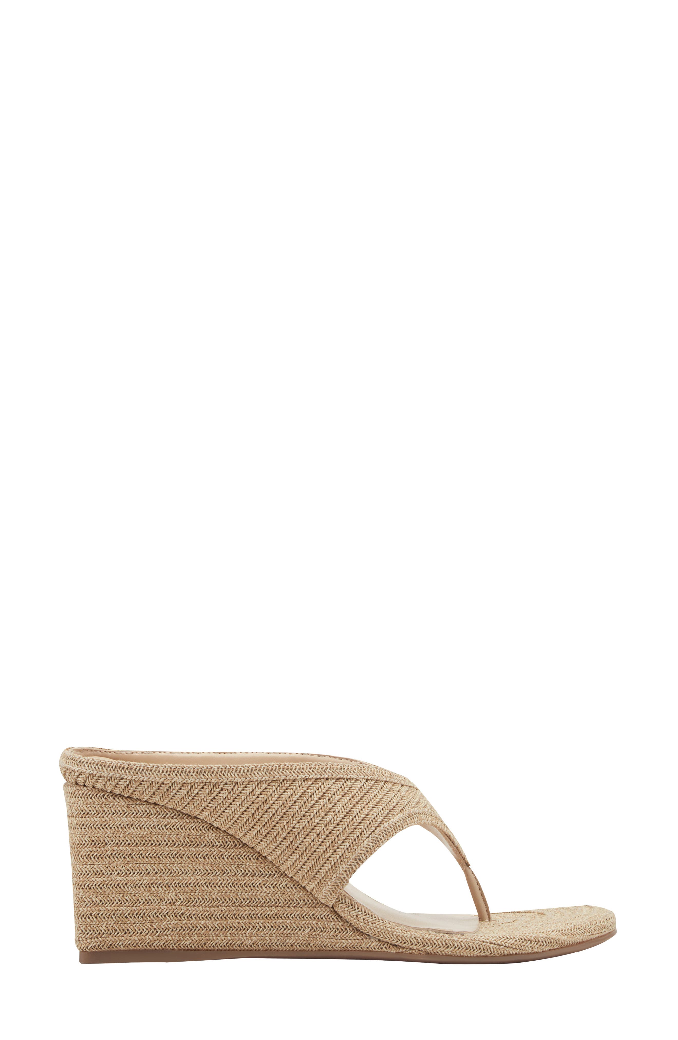 Marc Fisher LTD Udena Wedge Flip Flop, Alternate, color, Light Natural