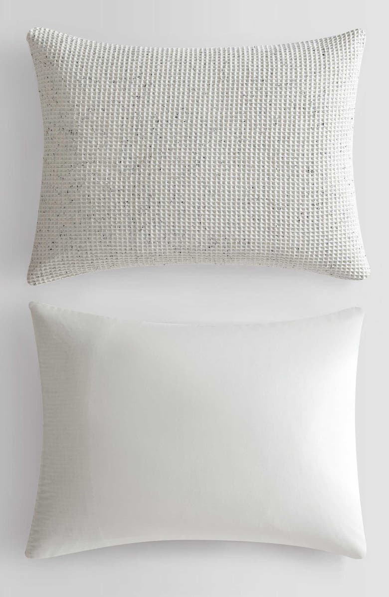 Calvin Klein Speckled Waffle Duvet Cover & Shams Set, Alternate, color, Off White