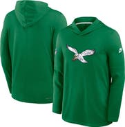 Nike Men's Nike Kelly Green Philadelphia Eagles Big & Tall Sideline Place Kicker Alternate Lightweight Hooded Long Sleeve Dri-FIT Top