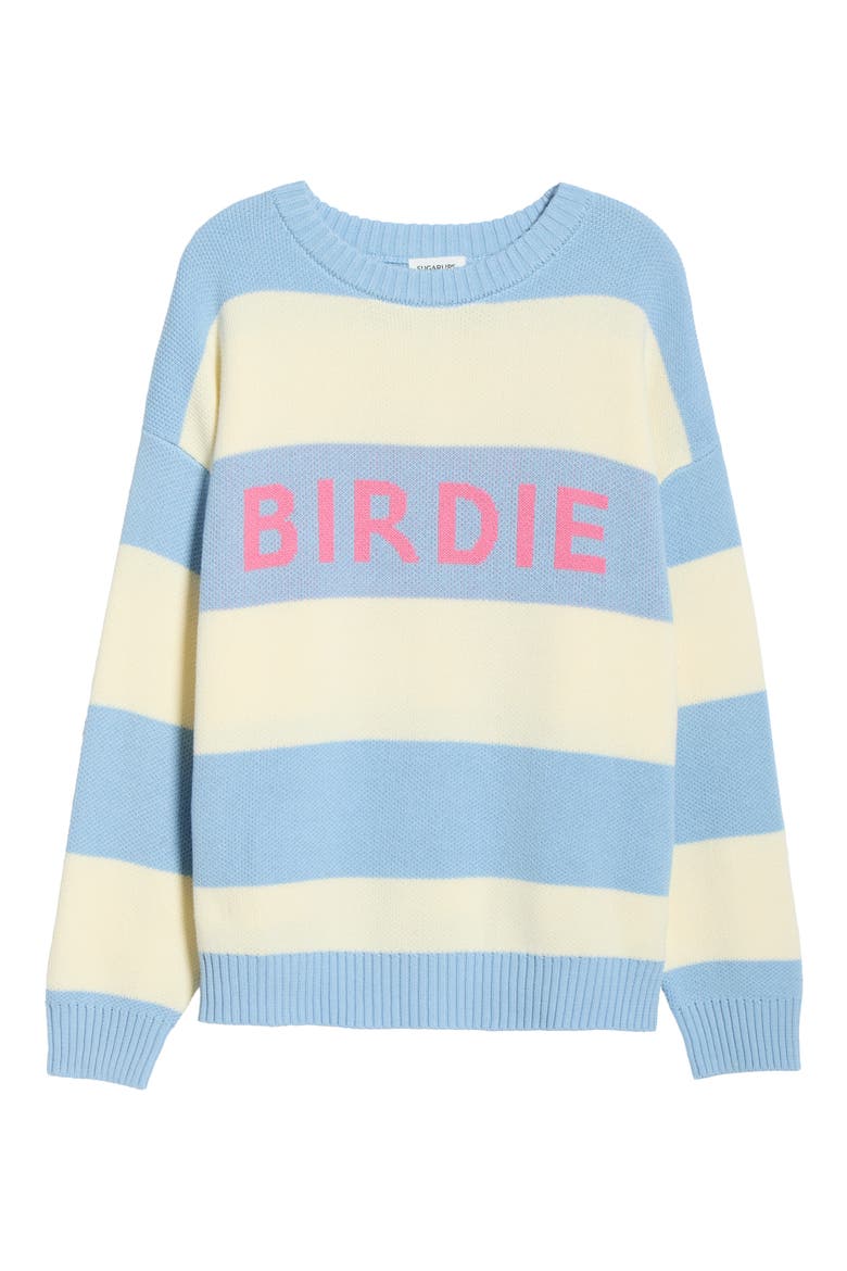Golf Birdie Stripe Sweater, Alternate, color, BLUE-CREAM