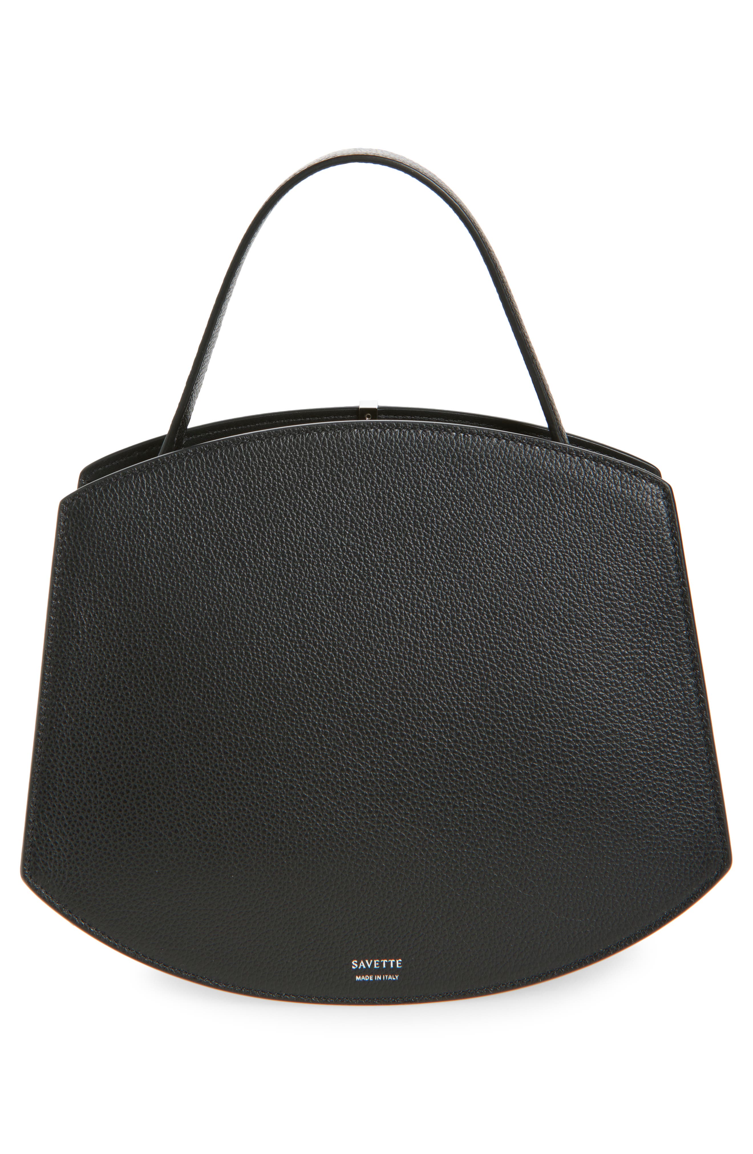 SAVETTE Florence 25 Leather Top Handle Bag, Alternate, color, Black