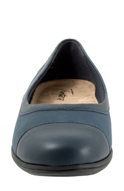 Trotters Delmara Cap Toe Slip-on In Navy Nubuck