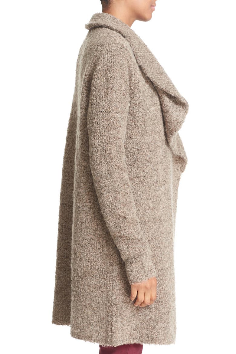 'Yanet' Drape Front Long Cardigan, Alternate, color, LIGHT HEATHER SMOKEY TOPAZ