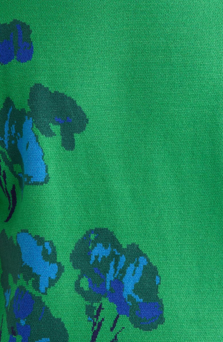 SUGARLIPS Kersey Floral Pleated Shoulder Short Sleeve Sweater, Alternate, color, Kelly-Green