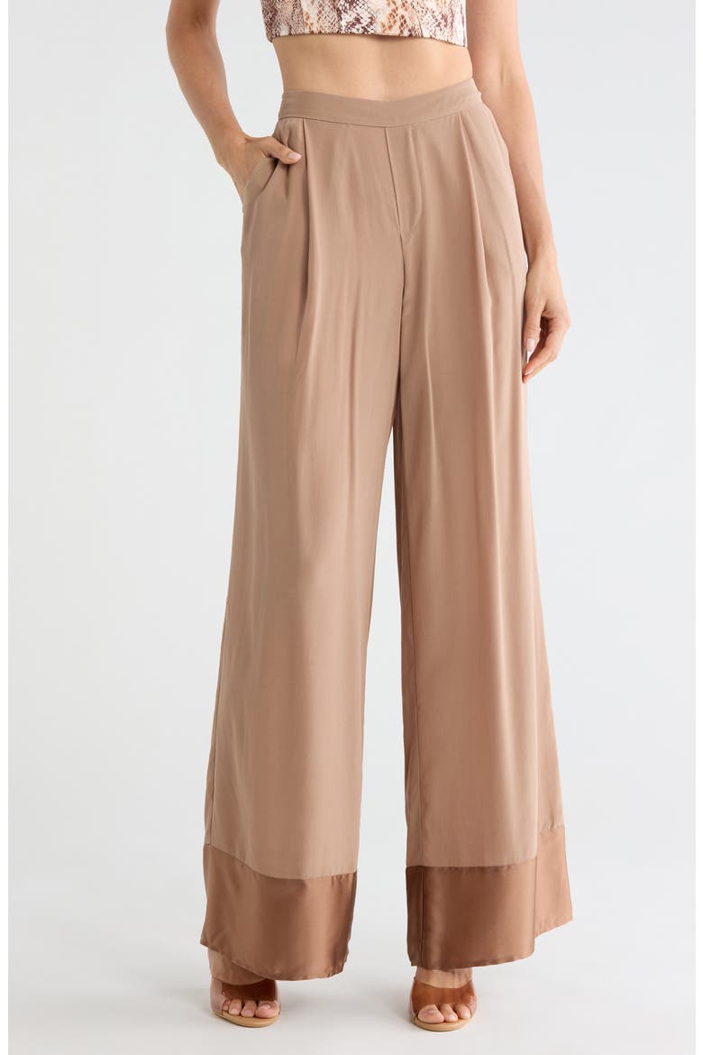 Tavia Silk Pull-On Pants, Main, color, CHOCOLATE MALT