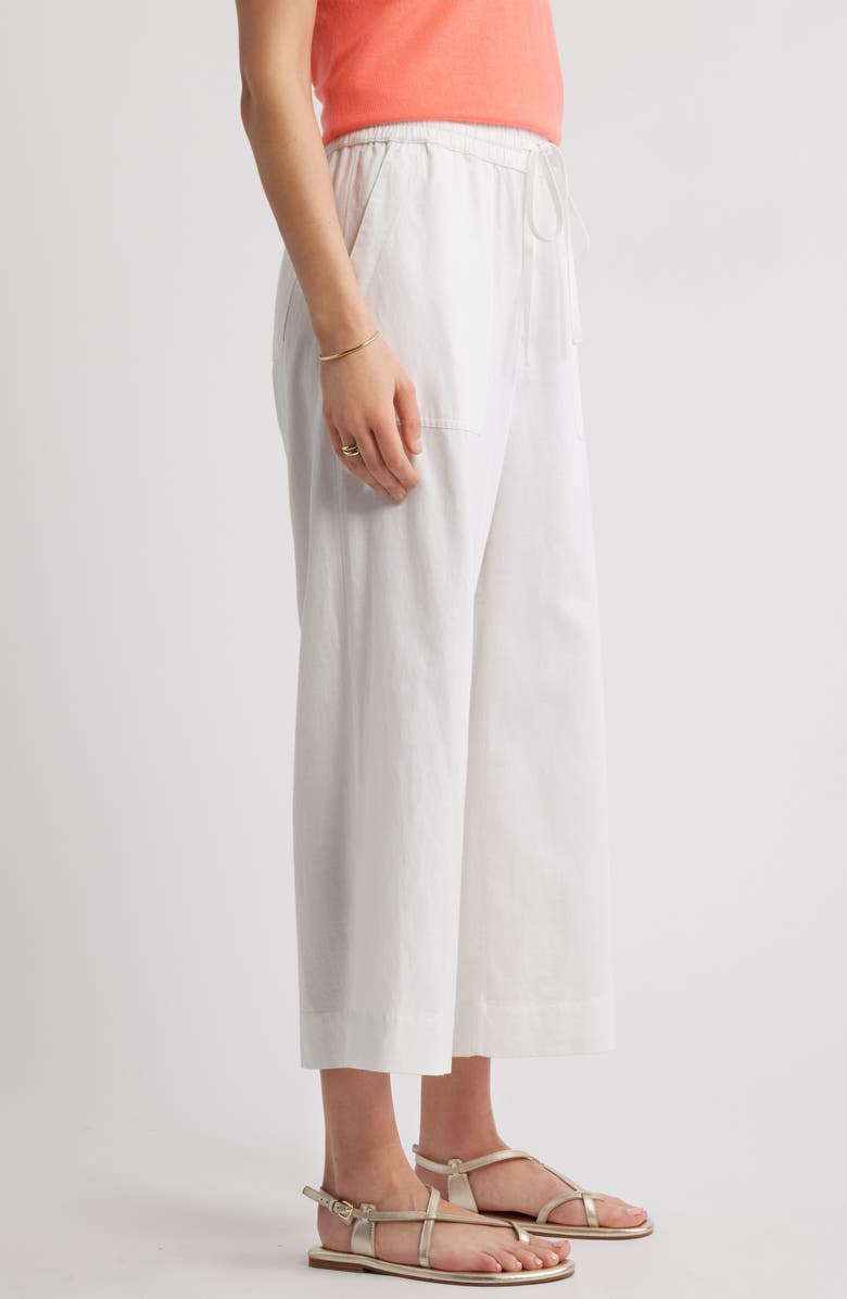 Caslon<sup>®</sup> Crop Drawstring Pants, Alternate, color, White