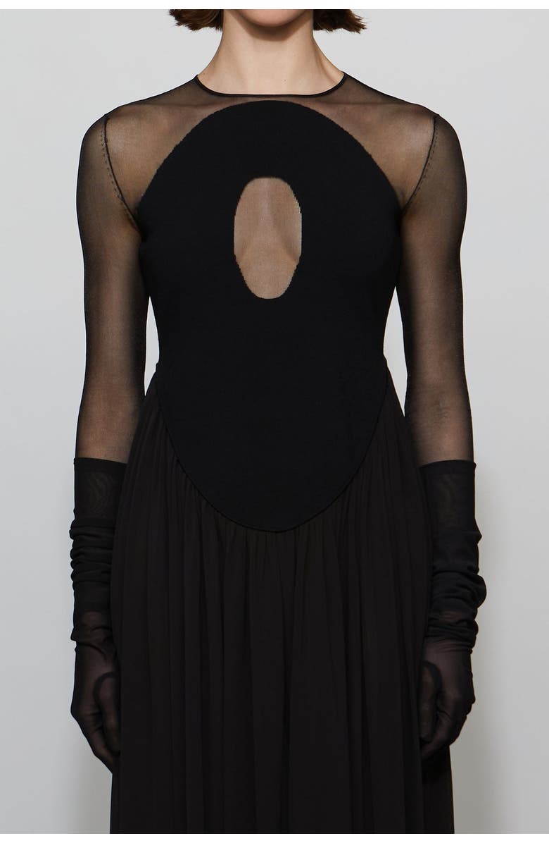 Et Ochs Suri Knit Combo Gown, Alternate, color, Black