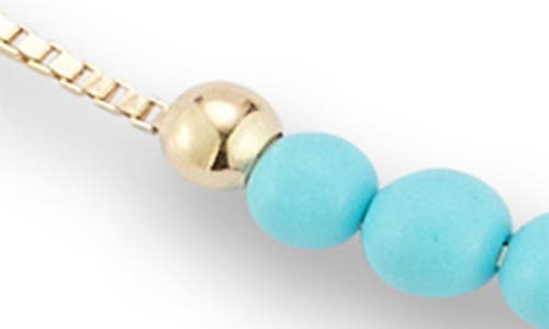 Ember Fine Jewelry 14k Gold Beaded Turquoise Anklet In Gold