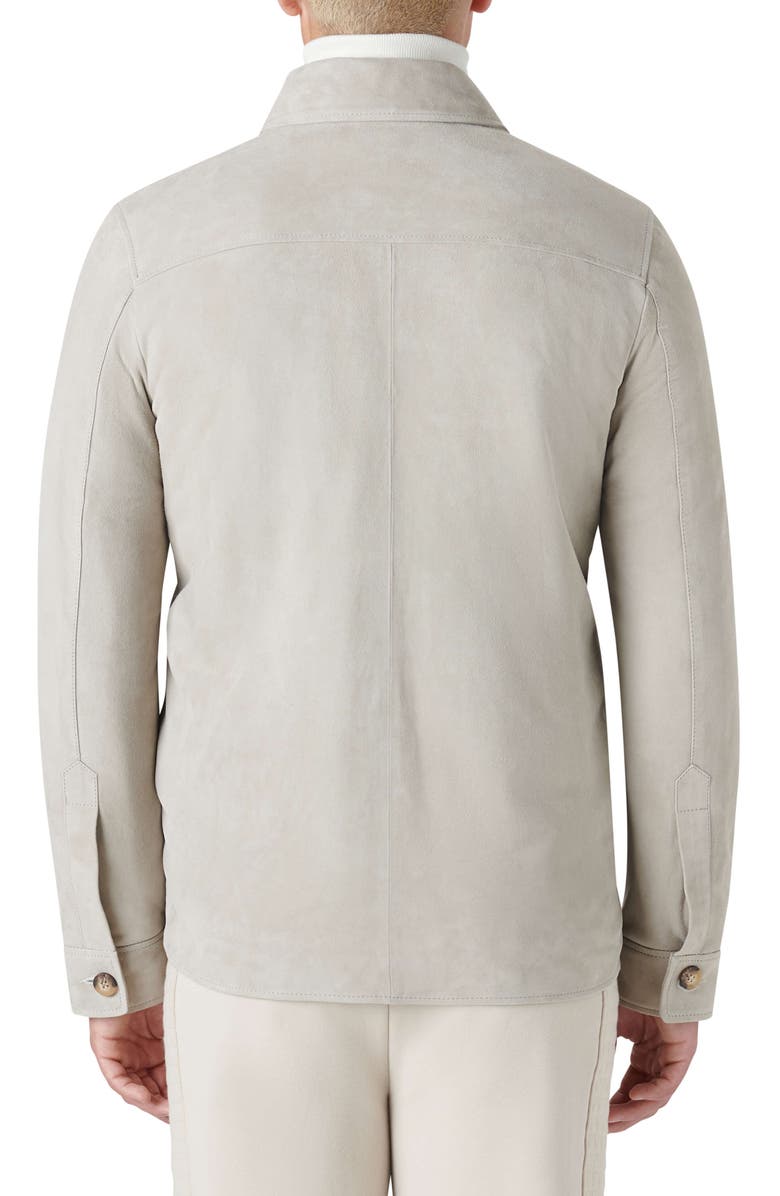 Bugatchi Suede Shirt Jacket, Alternate, color, Beige