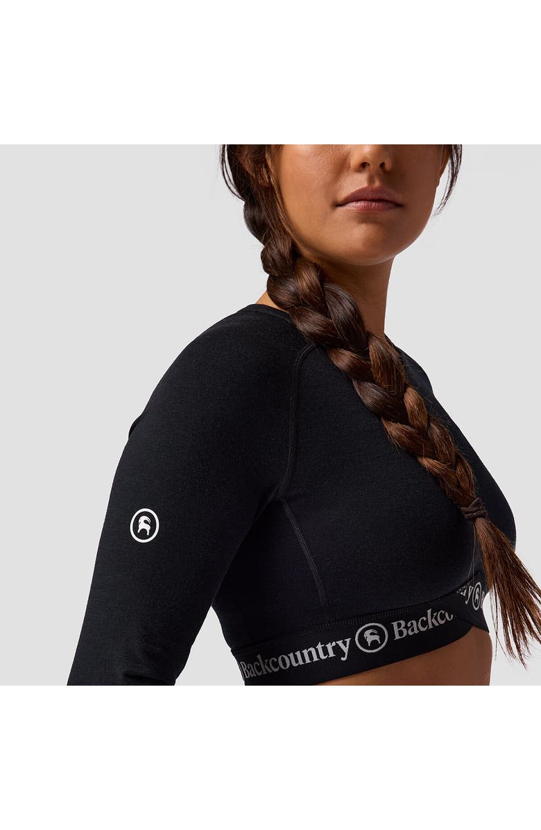 Backcountry Cedars Rws Merino Lt-Wt Baselayer Crop Crew Top - Women's, Alternate, color, Black