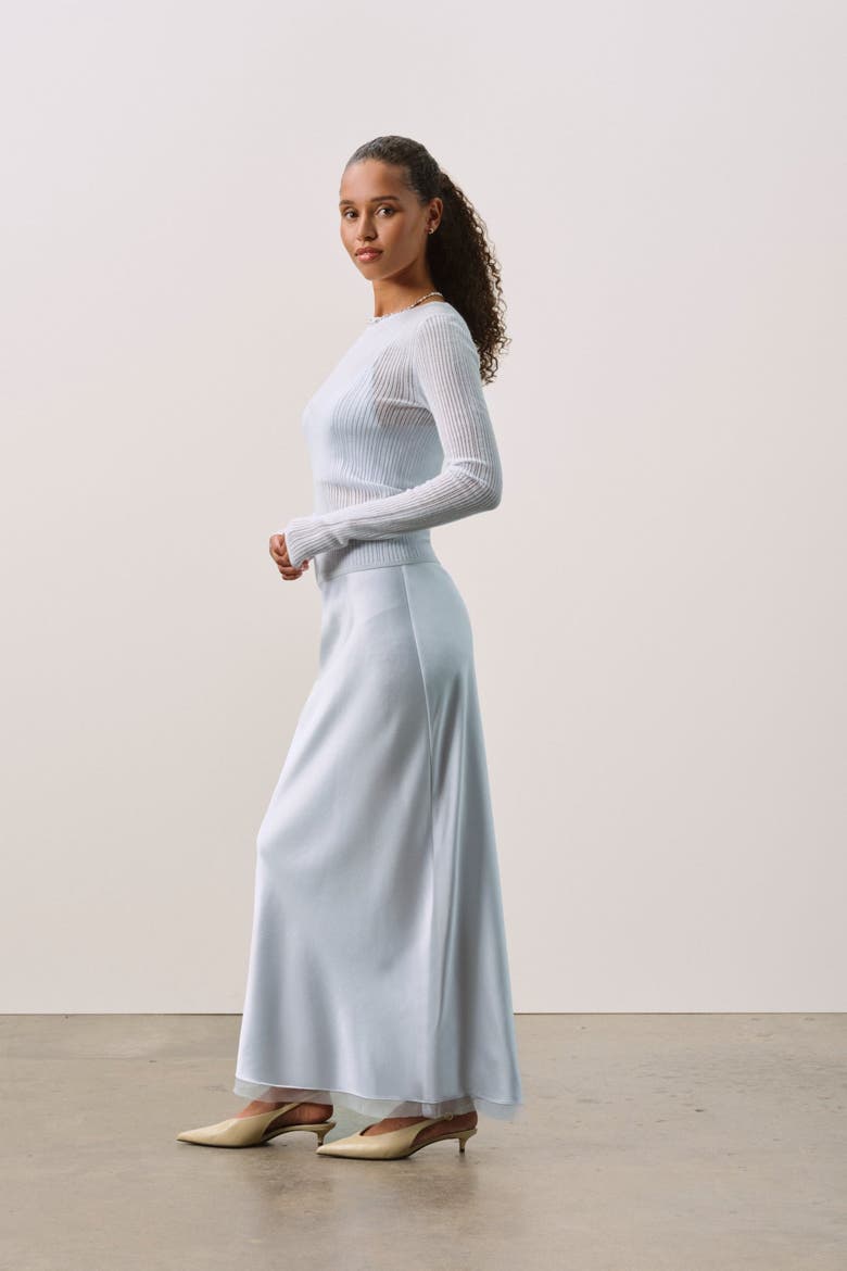 ADERYN SILK SKIRT, Alternate, color, Cloud
