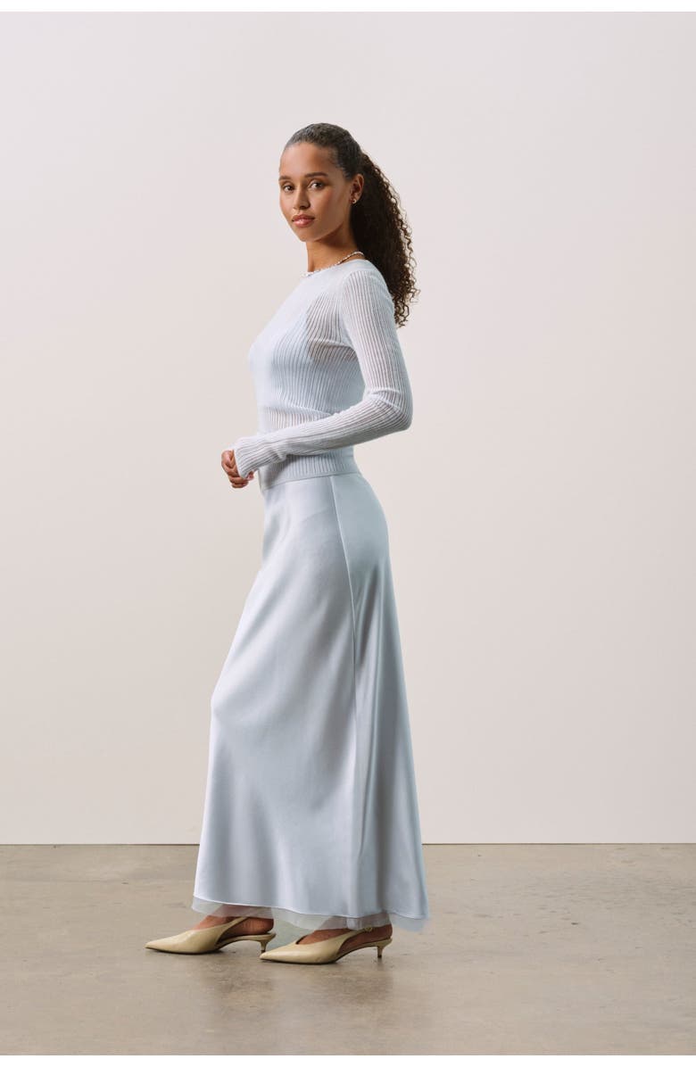 NAKED CASHMERE ADERYN SILK SKIRT, Alternate, color, Cloud