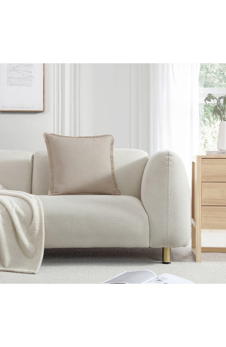 VCNY HOME Fringe Trim Accent Pillow, Alternate, color, Feather Grey