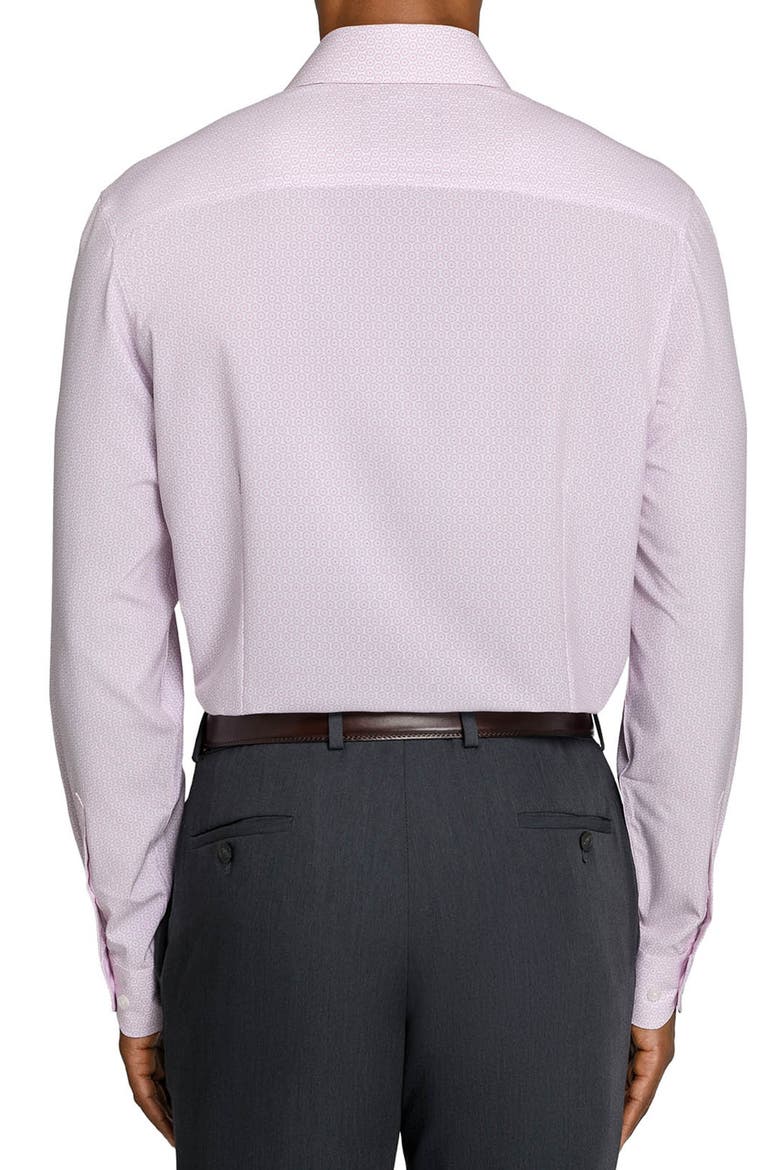 Circle Geo Performance Dress Shirt, Alternate, color, WHITE/ PINK