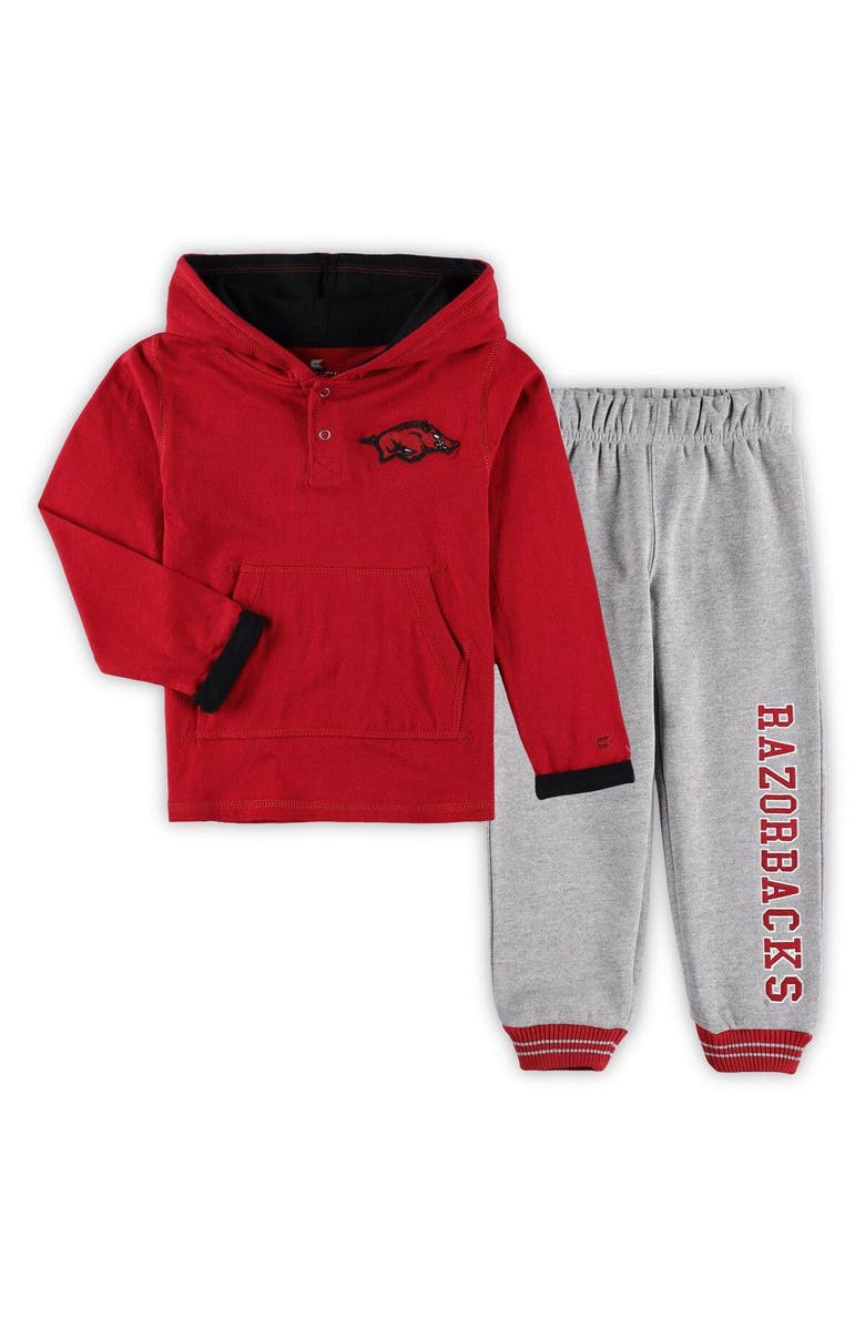 COLOSSEUM Toddler Colosseum Cardinal/Heathered Gray Arkansas Razorbacks Poppies Pullover Hoodie and Sweatpants Set, Main, color, Cardinal