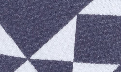 Rain And Rose Geometric Pattern Sweater In Blue