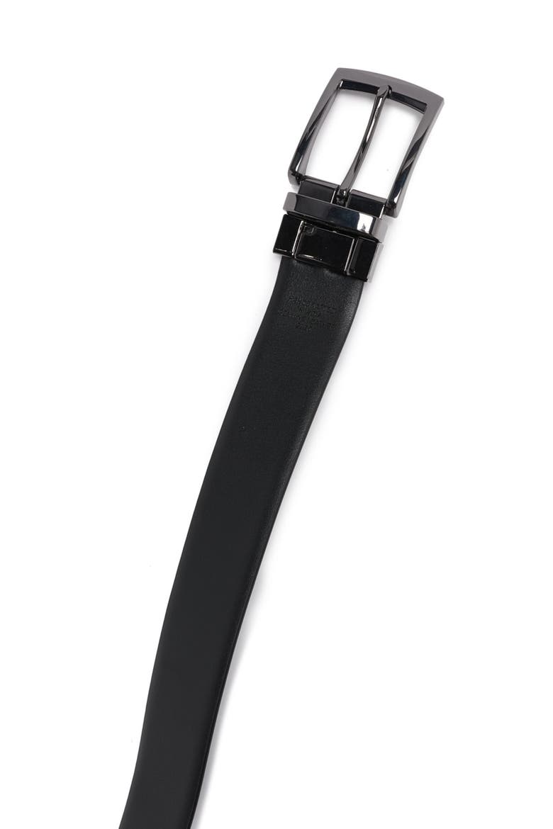 Textured Leather Belt, Alternate, color, CHAR/BLK