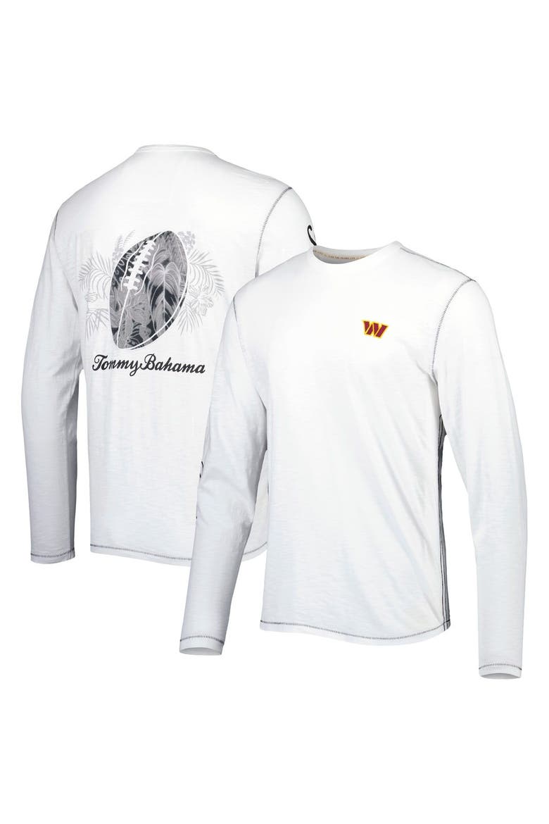 Men's Tommy Bahama White Washington Commanders Laces Out Billboard Long Sleeve T-Shirt, Main, color, White