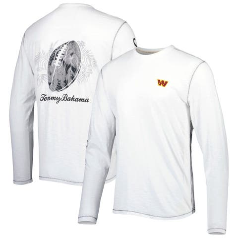 Men's Tommy Bahama White Washington Commanders Laces Out Billboard Long Sleeve T-Shirt
