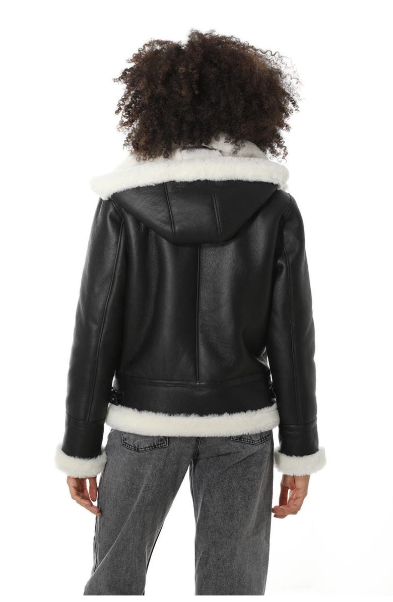 Furniq UK Celeste Sheerling Jacket, Alternate, color, Black