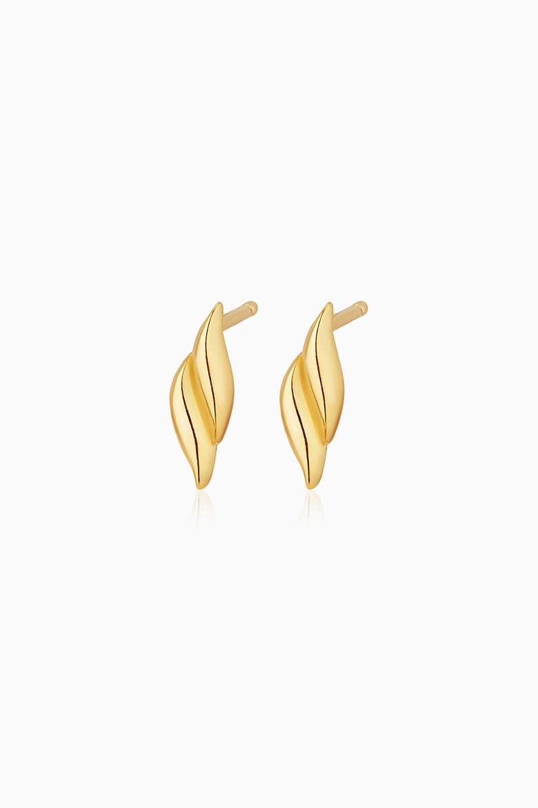 14K Gold Making Waves Studs, Alternate, color, Yellow Gold