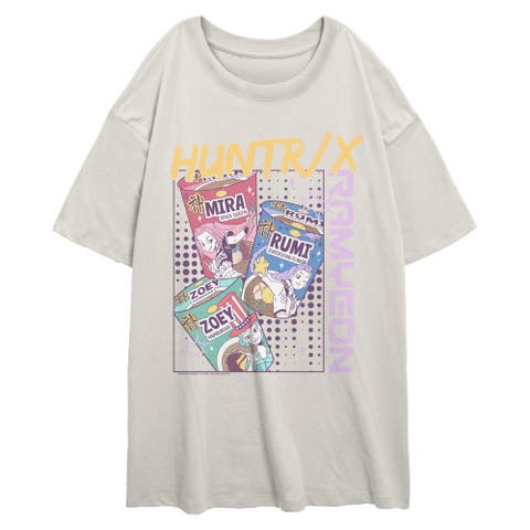 Junior's Huntrix Idols Instant Ramyeon Short Sleeve Oversized T-Shirt