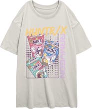KPop Demon Hunters Junior's Huntrix Idols Instant Ramyeon Short Sleeve Oversized T-Shirt