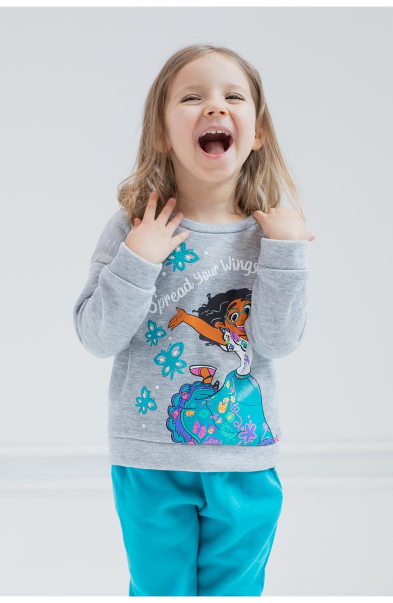 Disney Encanto Mirabel Fleece Sweatshirt & Pants Set, Alternate, color, Gray / Blue