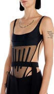 MUGLER Illusion Mesh Bodysuit