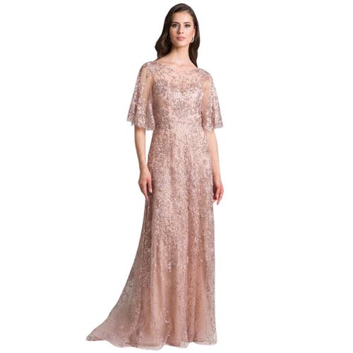 Lara New York Cape Sleeve Mother's Gown In Pink