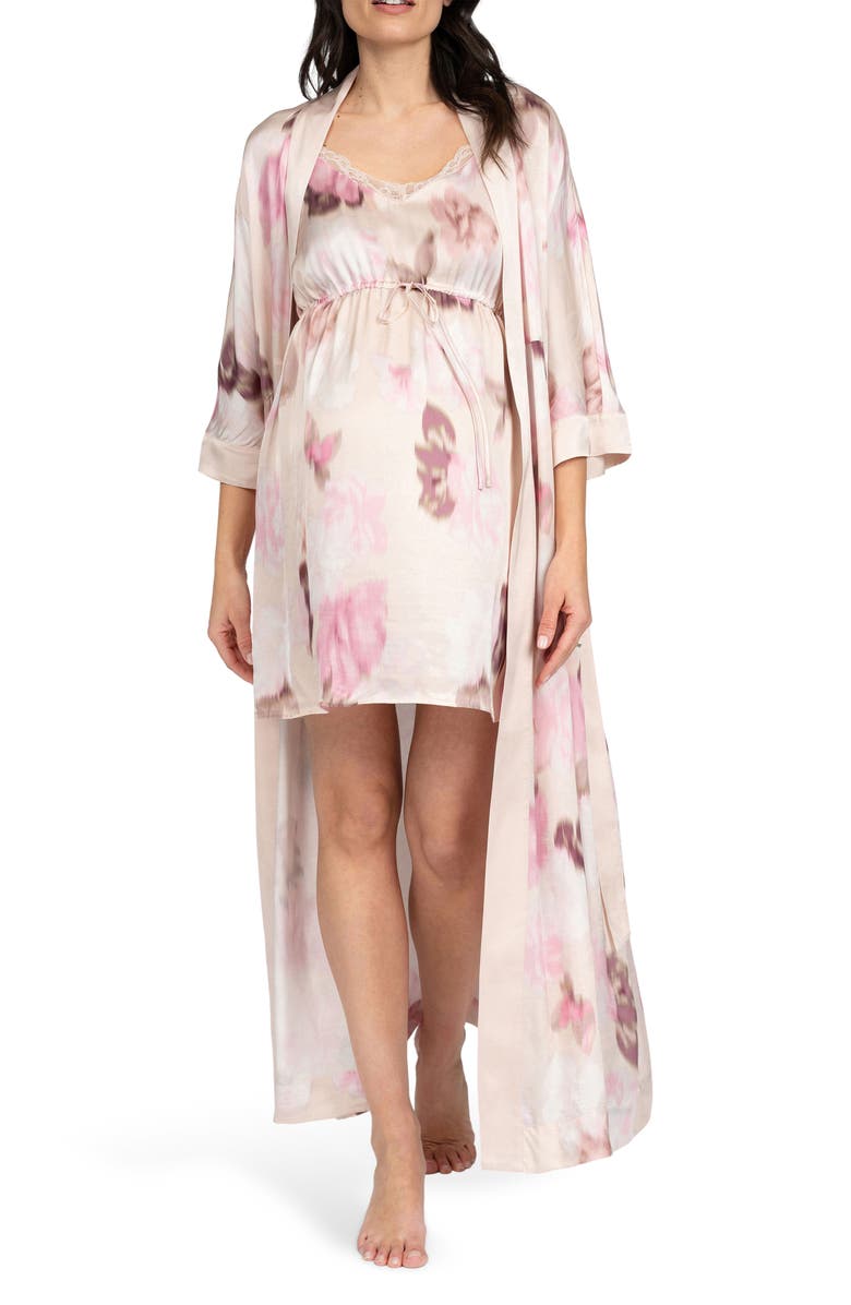 Seraphine Print Maternity Robe, Alternate, color, 