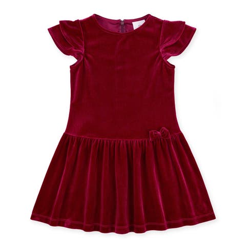 Stretch Velvet Dress with Bow