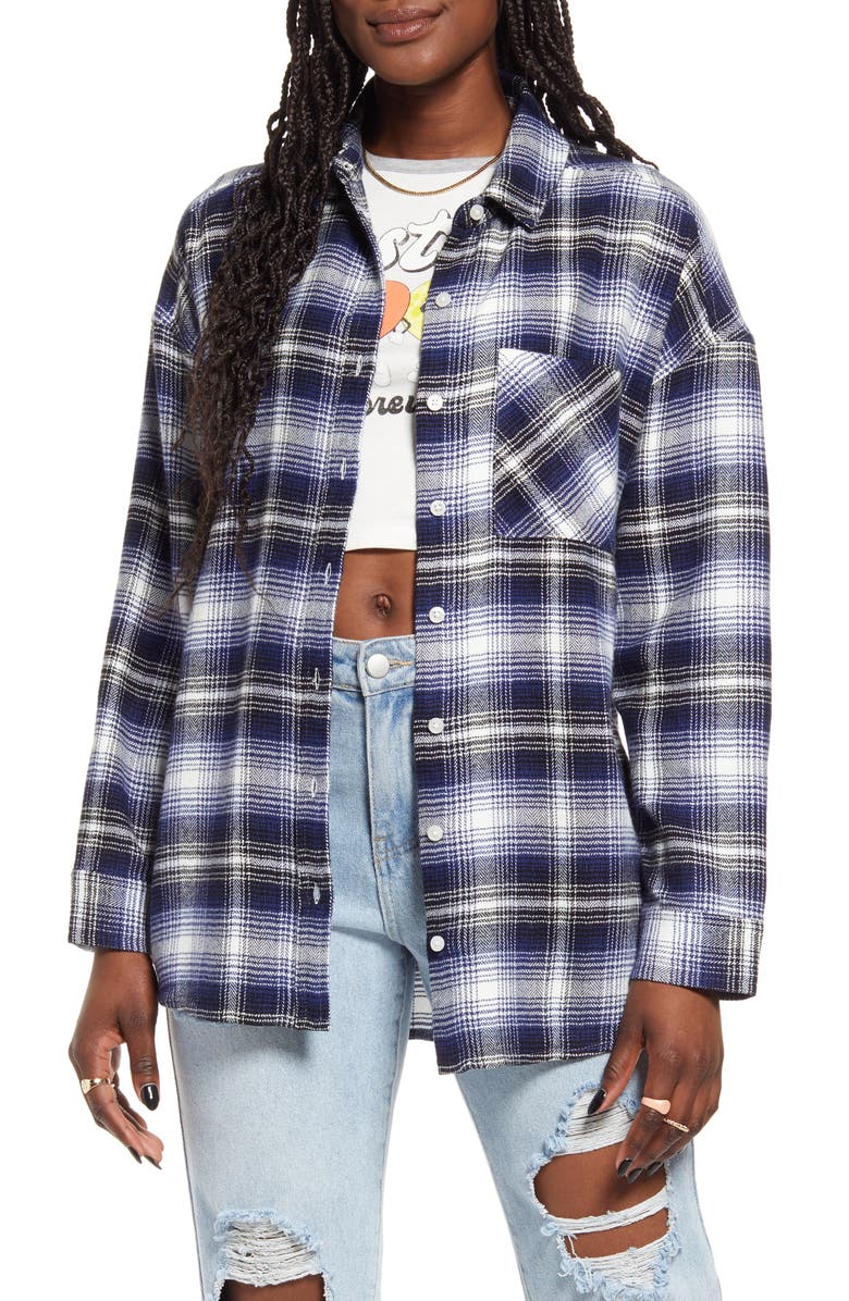 BP. Boyfriend Plaid Shirt, Main, color,
