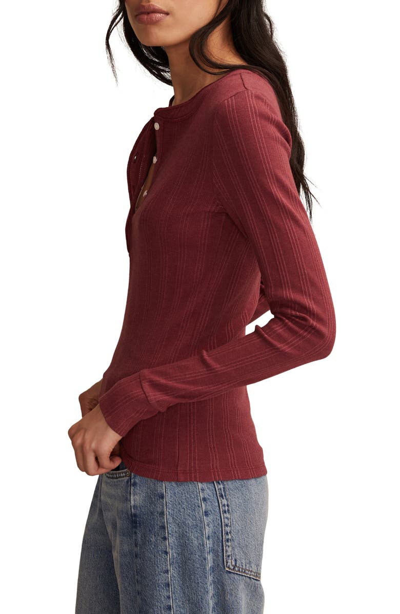 Lucky Brand Ribbed Henley, Alternate, color, Carbernet