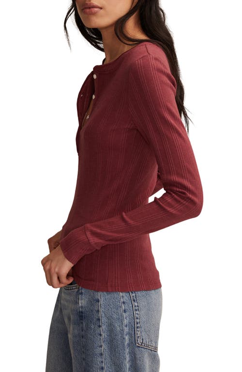 Lucky Brand Ribbed Henley In Red