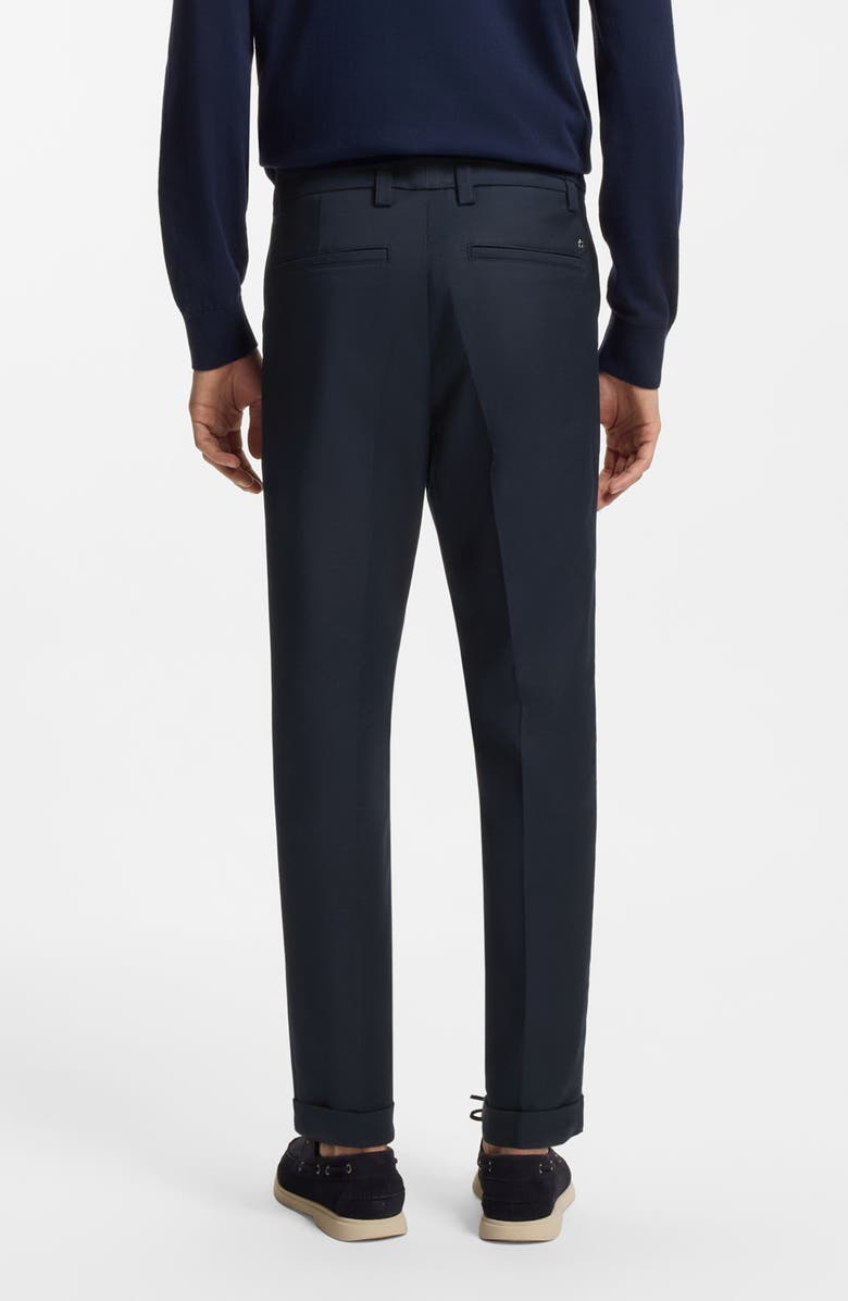 BOSS Kane Flat Front Straight Leg Pants, Alternate, color, Dark Blue